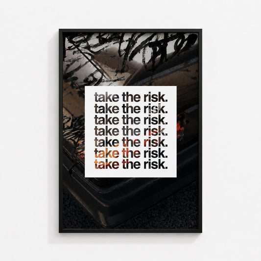 Leap motivational wall art print in a black box frame featuring bold typography and expressive abstract imagery