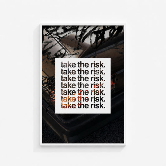 Leap motivational wall art print in a white box frame featuring bold typography and expressive abstract imagery